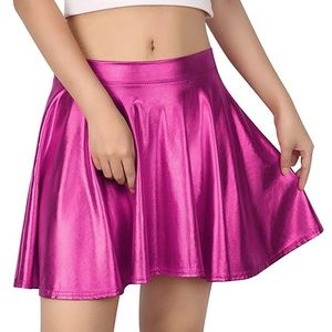 Pink Metallic Skater Skirt